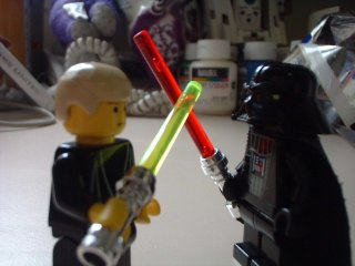 Luke and Vader battle on the Desk Star